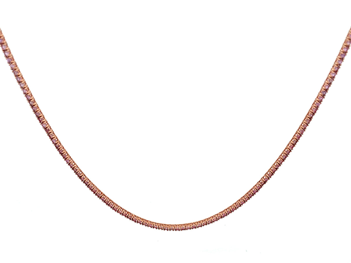 PINK SAPPHIRE NECKLACE, 16"