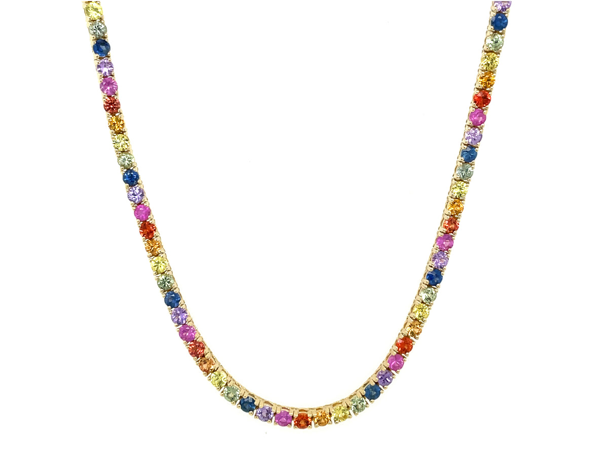 RAINBOW SAPPHIRE NECKLACE, 16"