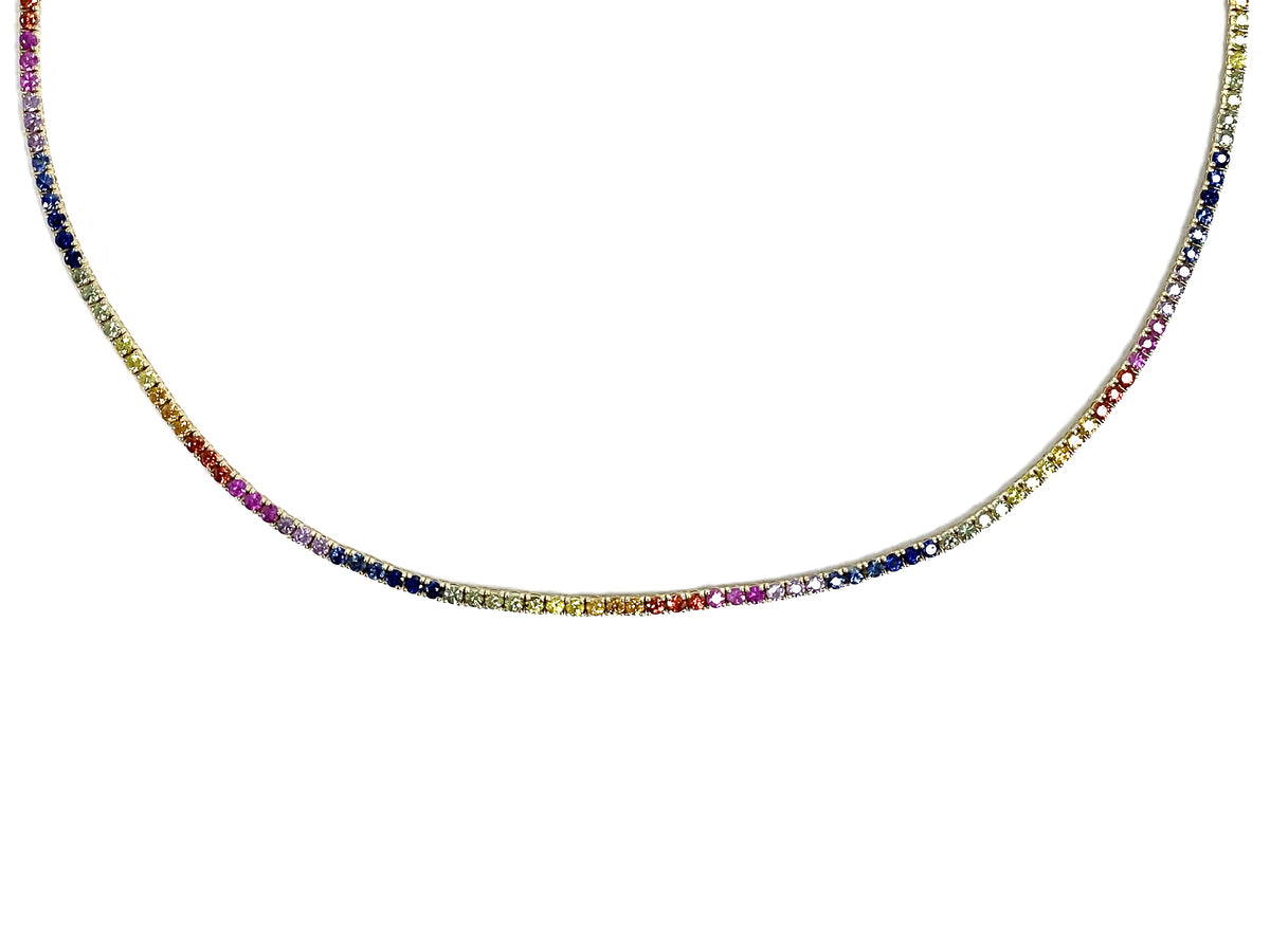 RAINBOW SAPPHIRE NECKLACE, 18"