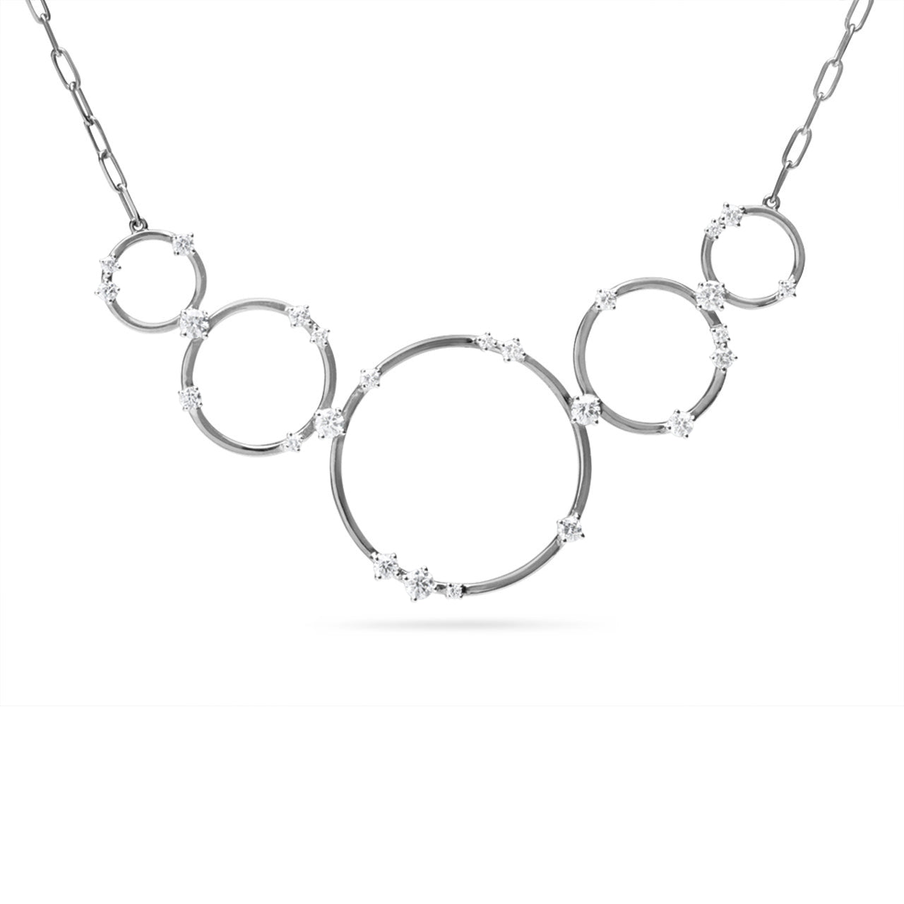 Diamond Graduated Circles Necklace