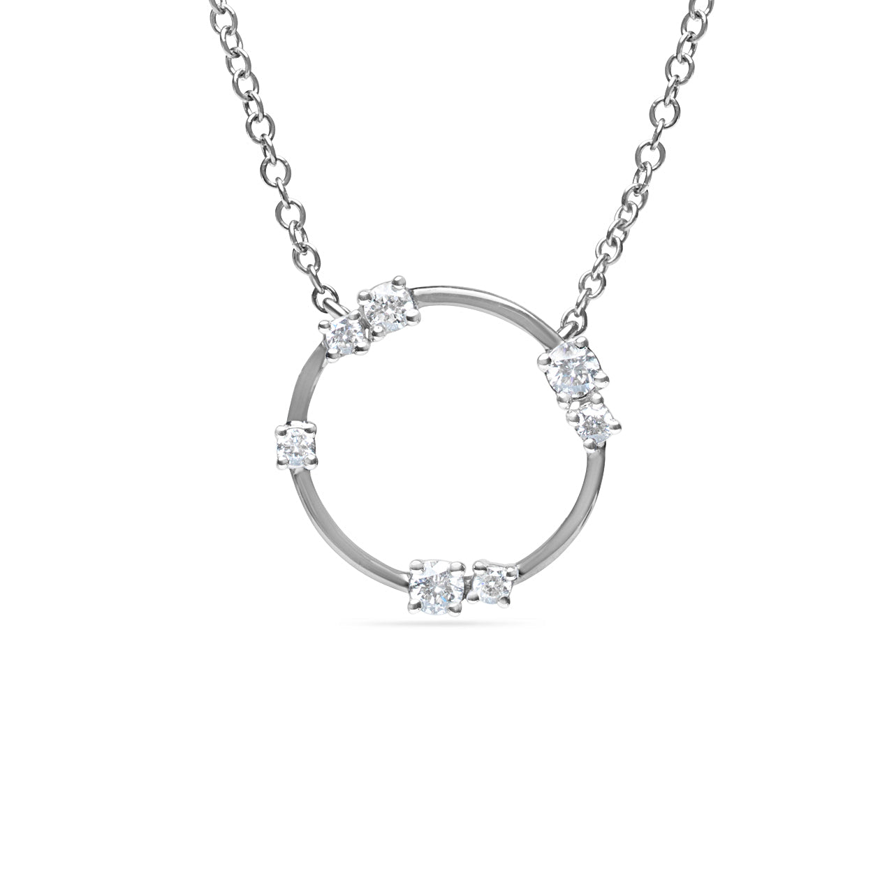 Diamond Float Circle Necklace