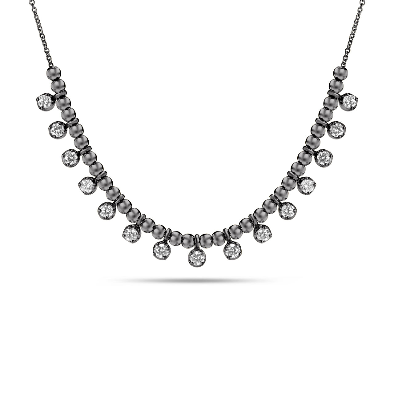 Diamond Bead Stacking Necklace