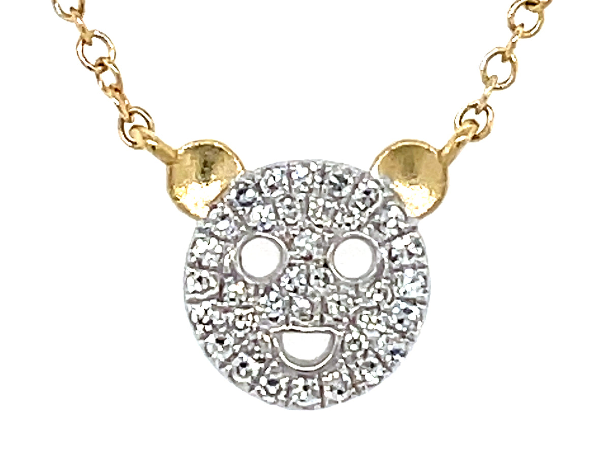 DIAMOND BEAR NECKLACE, 18"/17"/16"