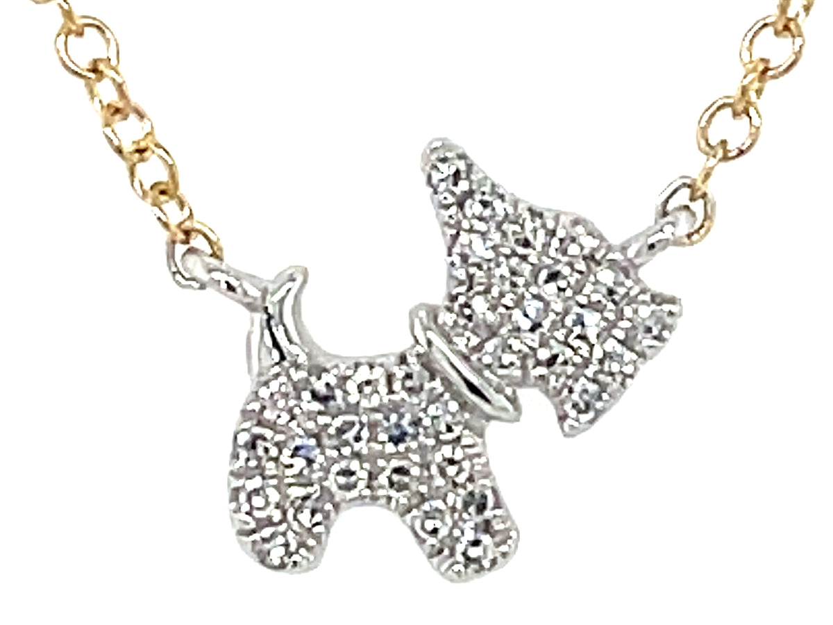 DIAMOND DOG TERRIER NECKLACE, 18"/17"/16"