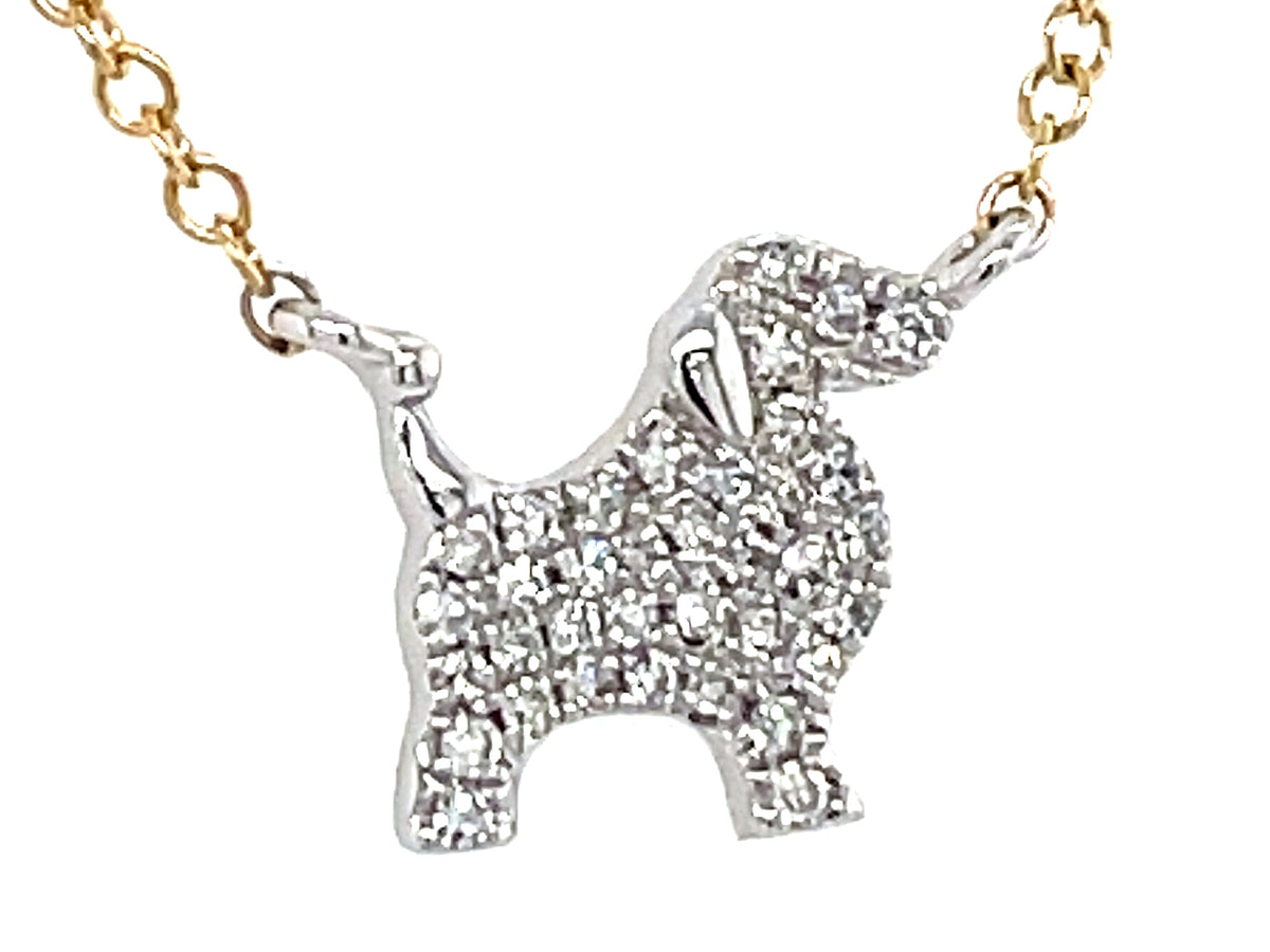 DIAMOND DOG POODLE NECKLACE
