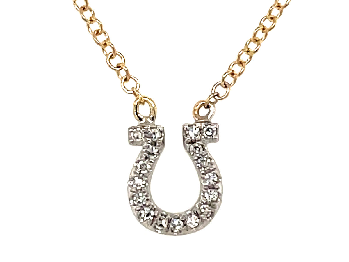 DIAMOND HORSESHOE NECKLACE, 18"/17"/16"