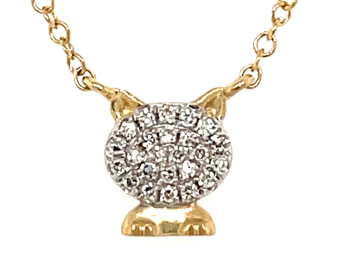 DIAMOND CAT PAWS NECKLACE, 18"/17"/16"