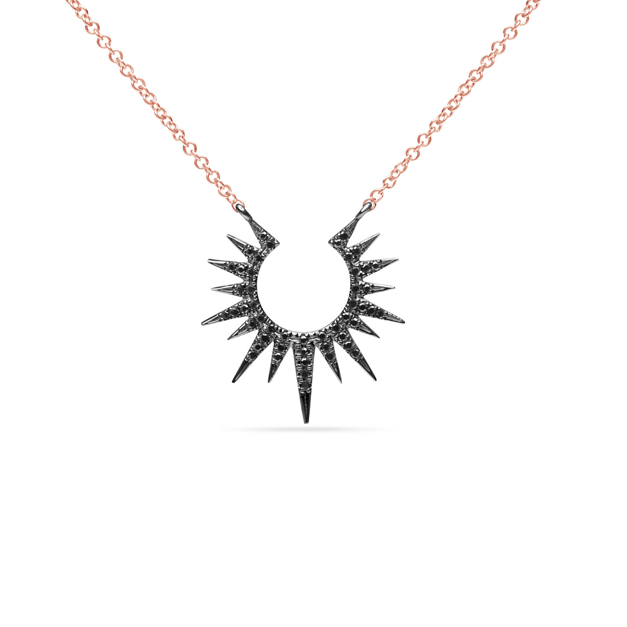Black Diamond Sunburst Necklace