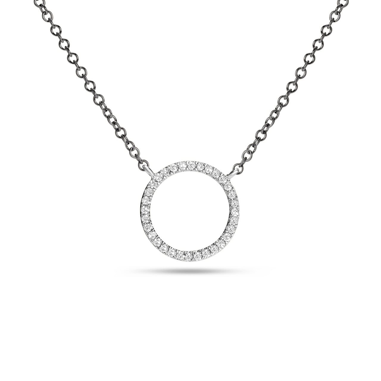 Diamond 11mm Circle Necklace