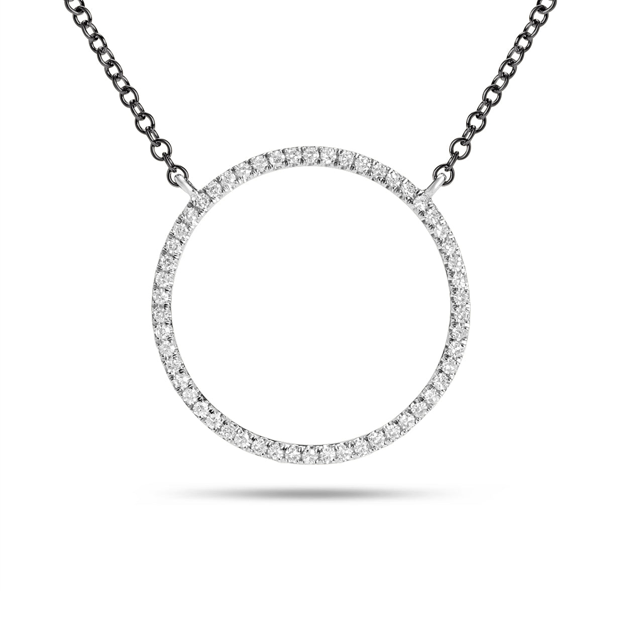 Diamond 18mm Circle Necklace