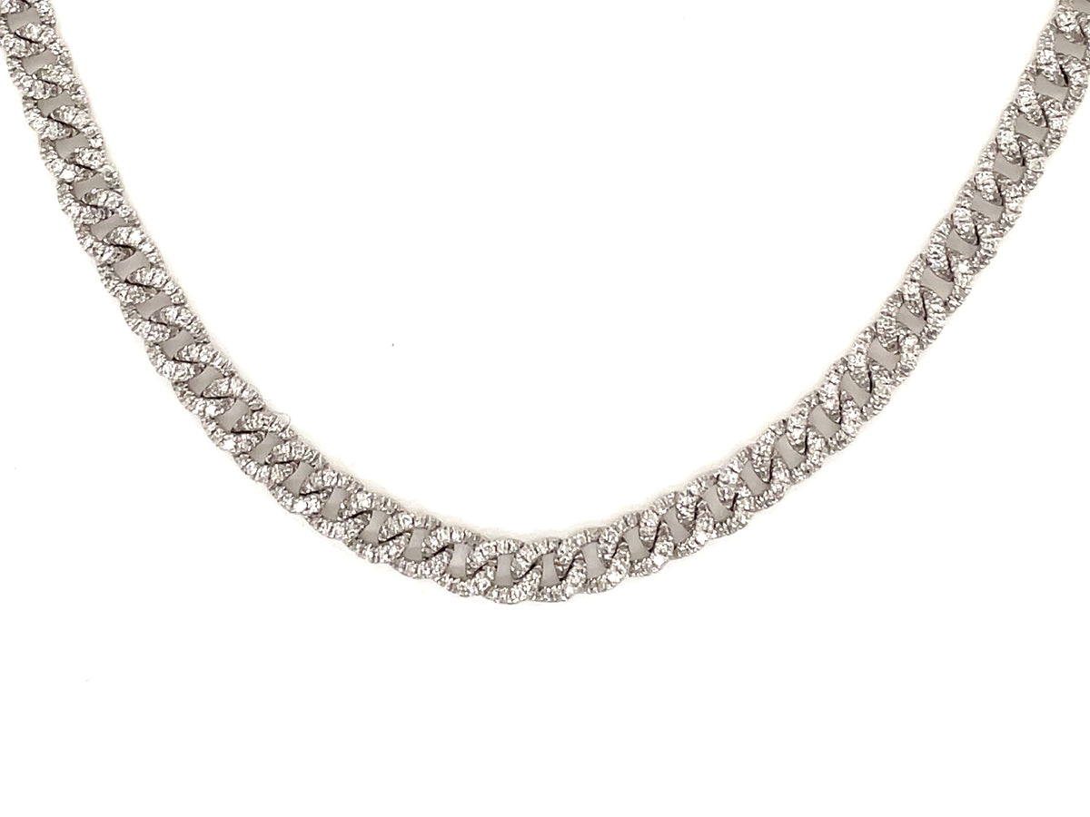 DIAMOND PAVE LINK NECKLACE, 16"