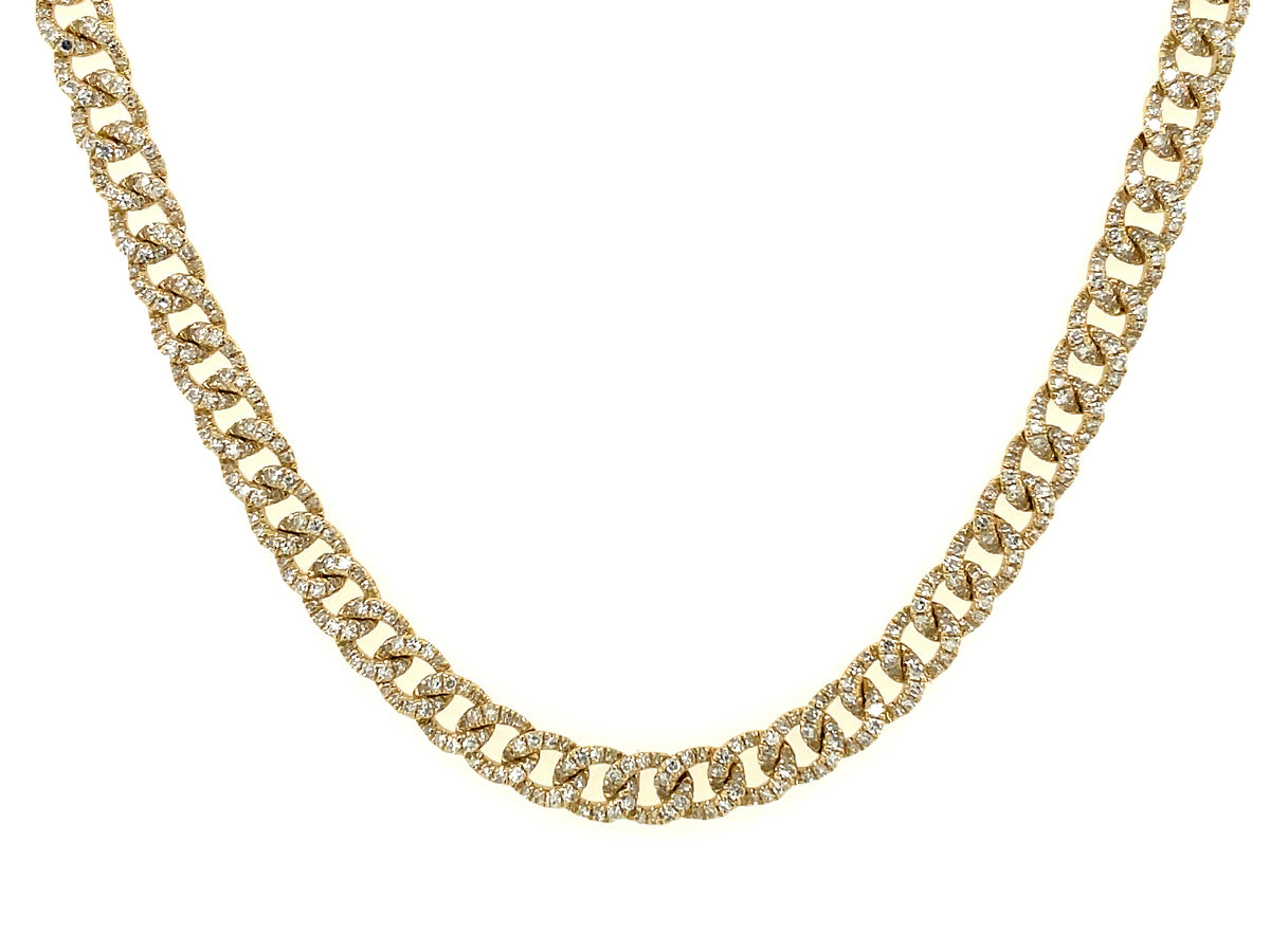 DIAMOND PAVE LINK NECKLACE, 16"