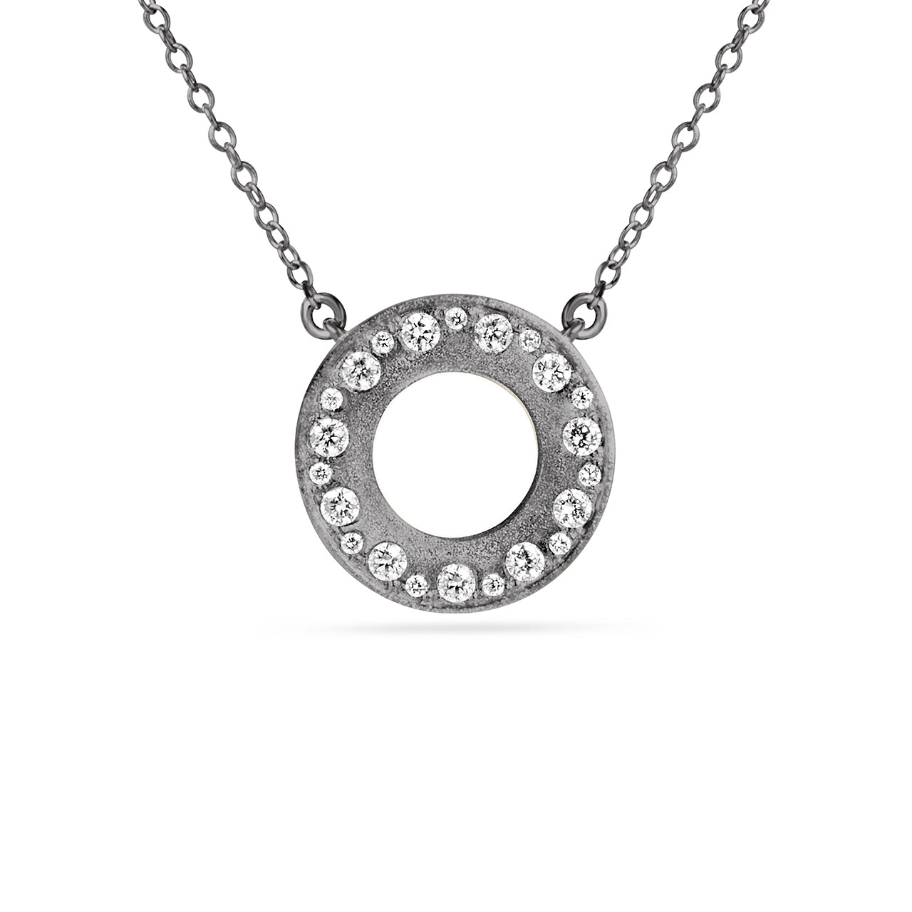 Diamond Alternating Flush Circle Necklace