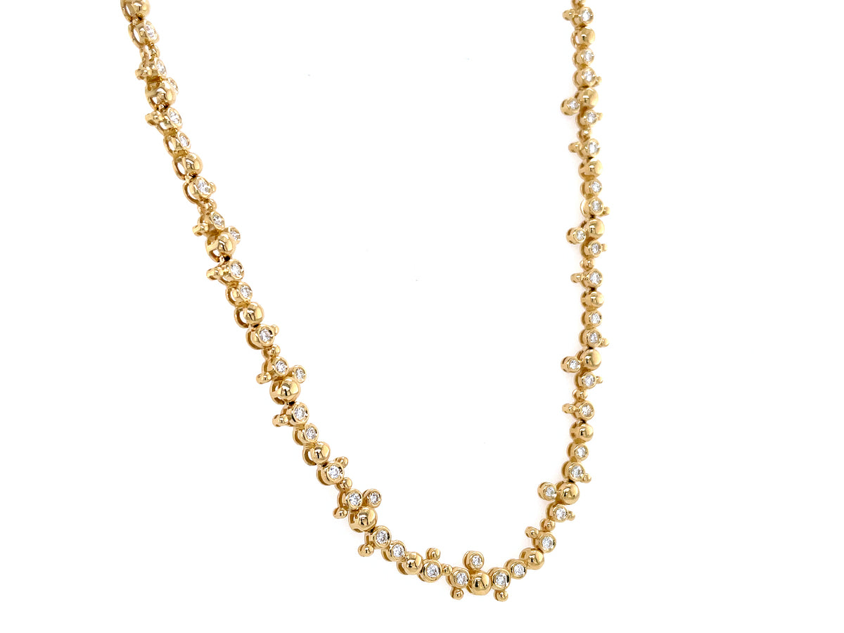 DIAMOND BEZEL BAUBLE NECKLACE, 18"