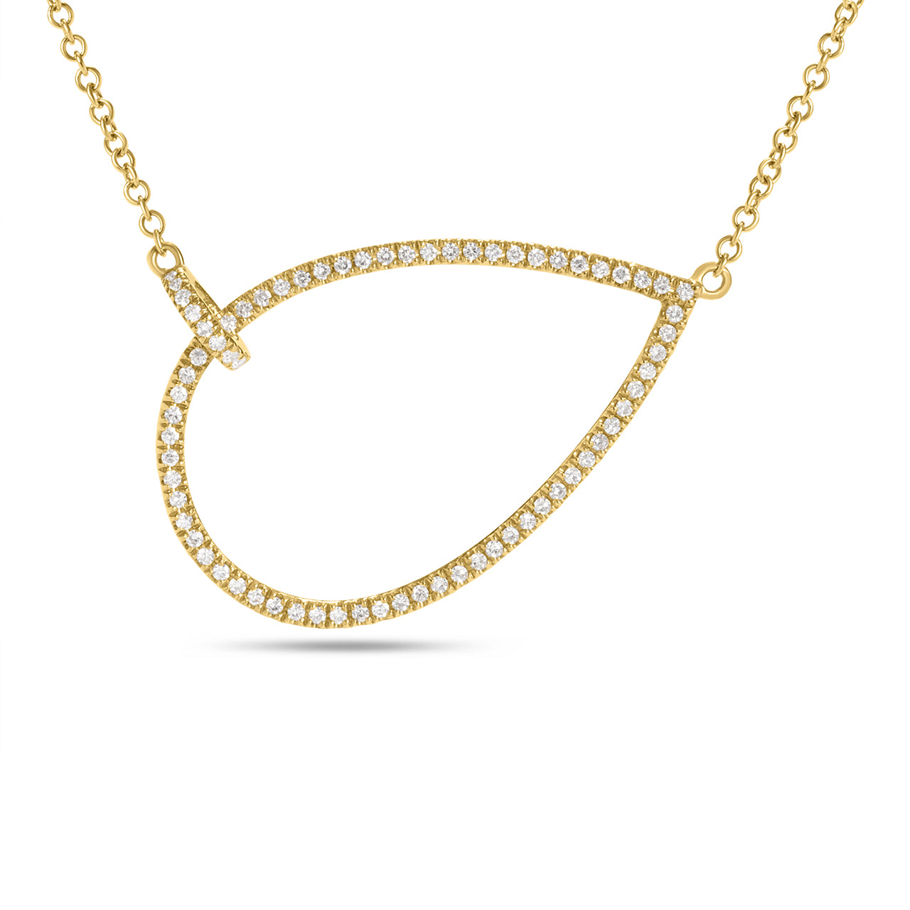 Diamond Open Pear Necklace