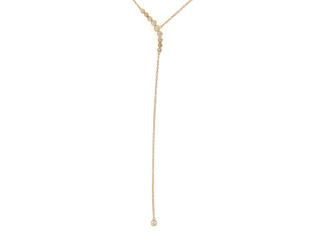 DIAMOND BUBBLE LARIAT NECKLACE