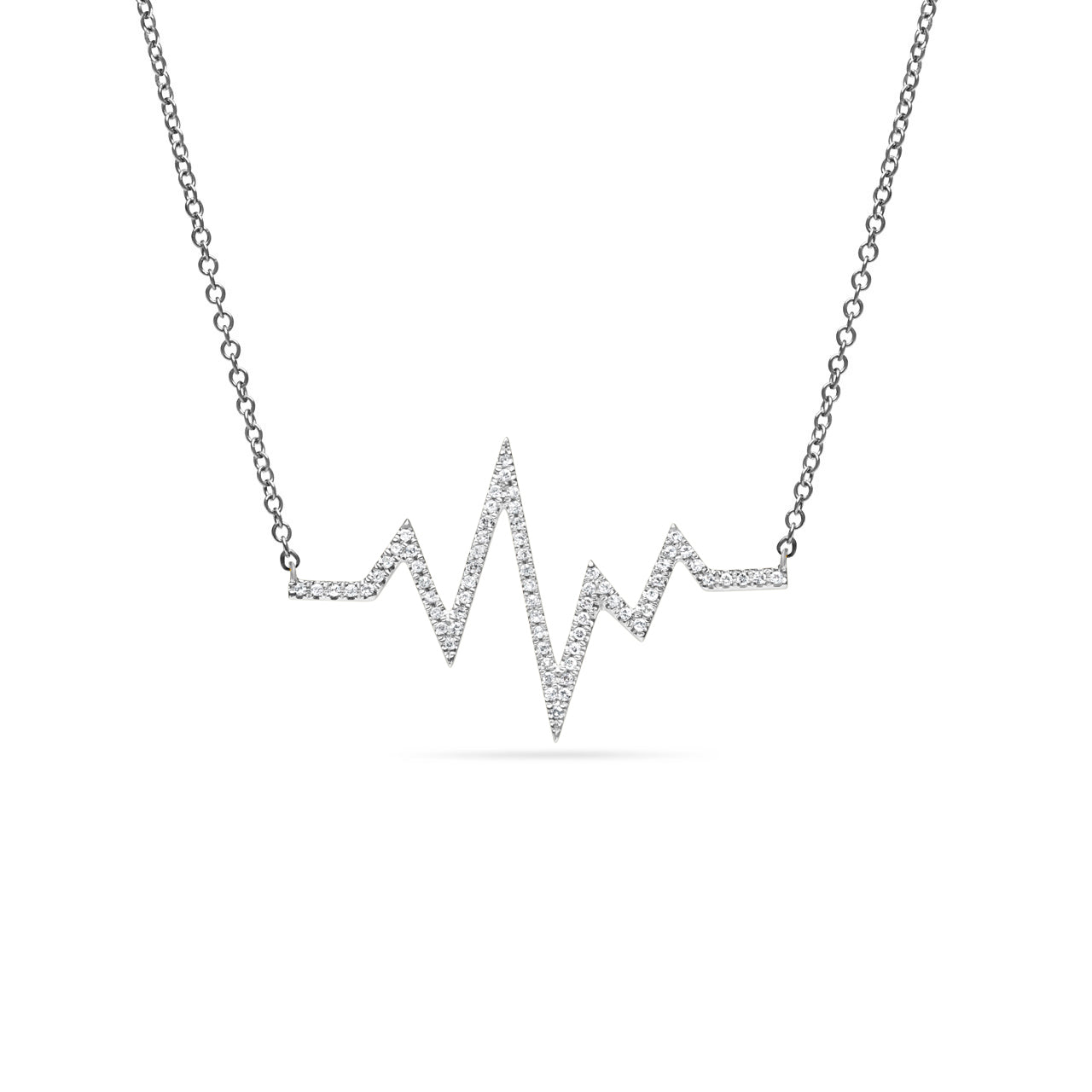 Diamond Heartbeat Signal Necklace