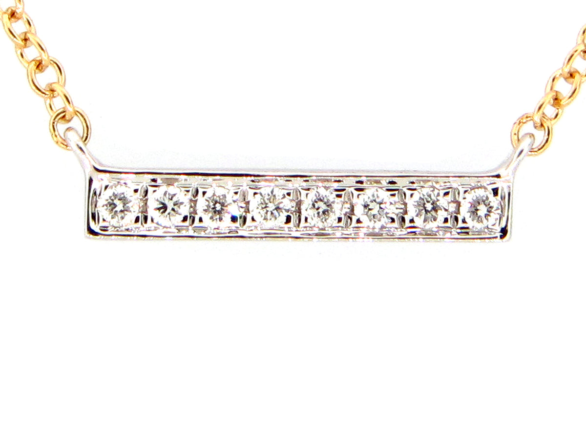 DIAMOND BAR PENDANT NECKLACE