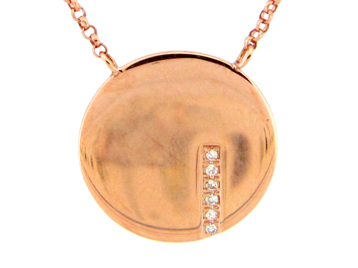 DIAMOND DISC PENDANT NECKLACE
