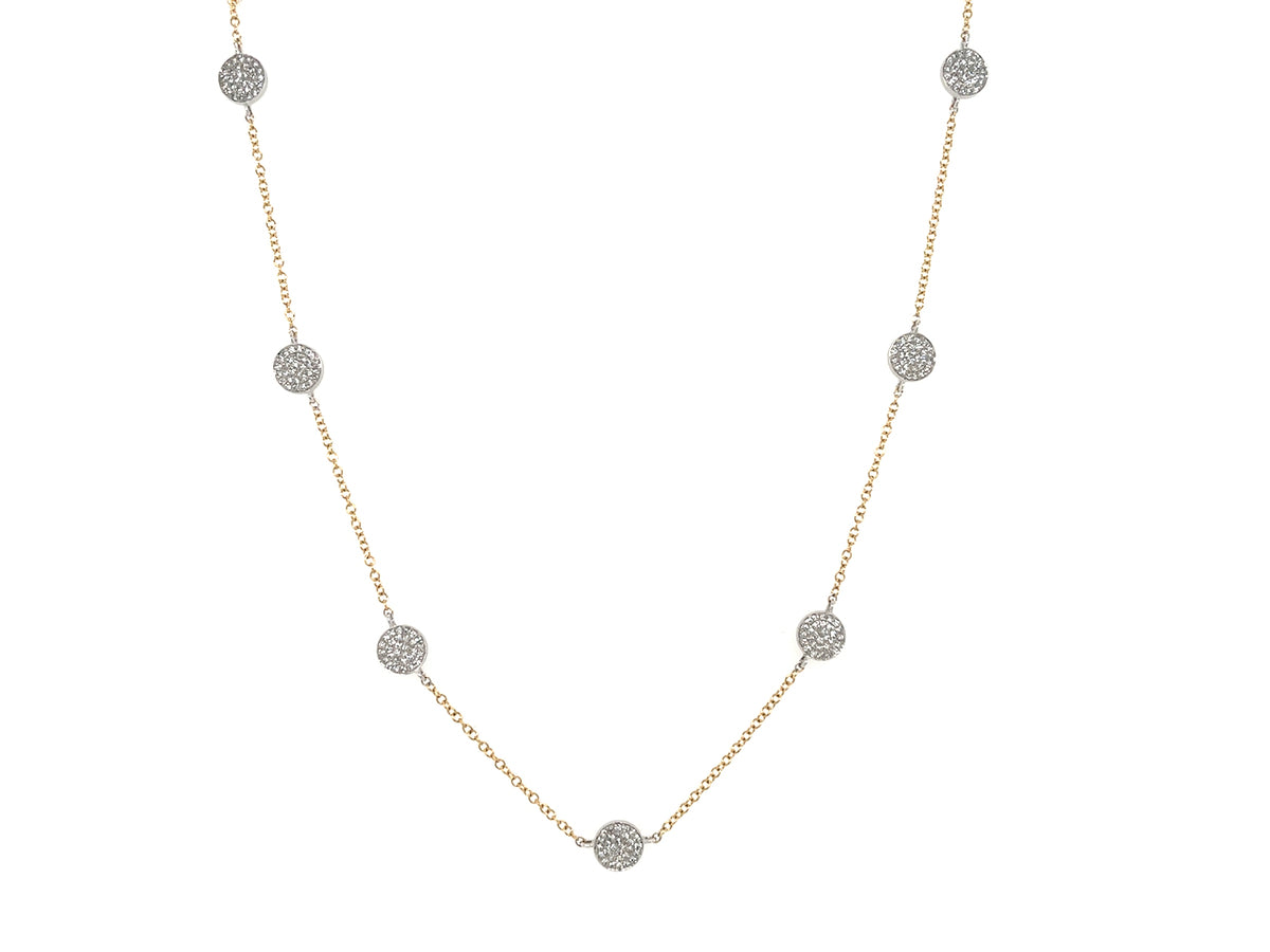 DIAMOND DISC ETERNITY NECKLACE, 22" BOLO