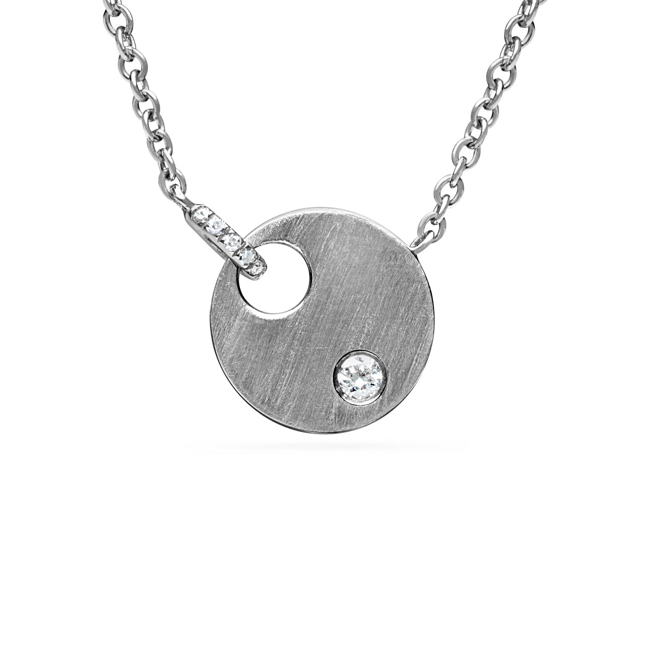 Diamond Disc Hook Necklace