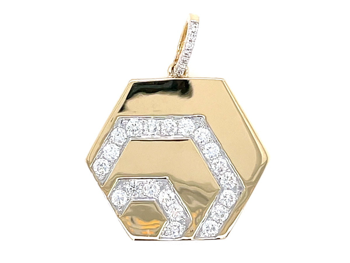DIAMOND HEXAGON PENDANT, NO CHAIN