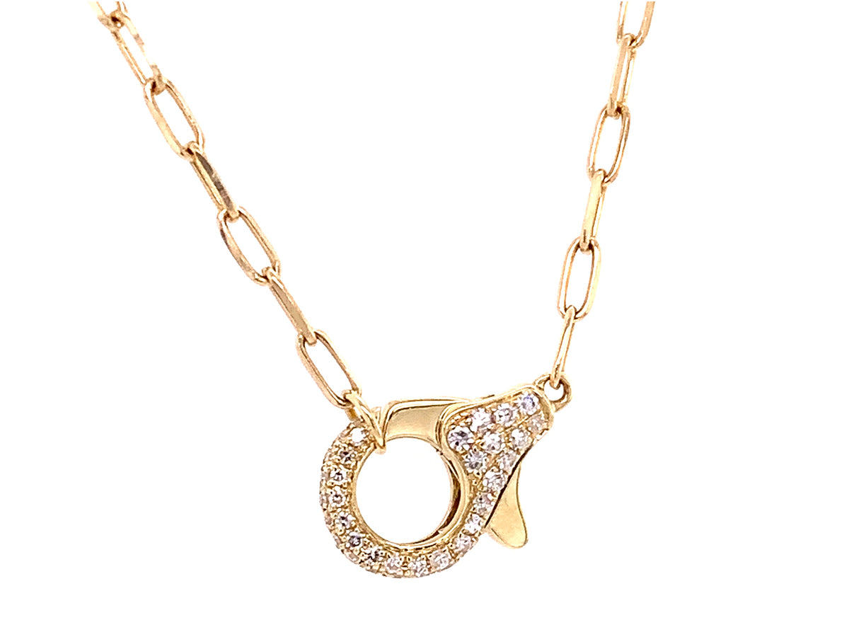 DIAMOND LOBSTER CLASP PENDANT