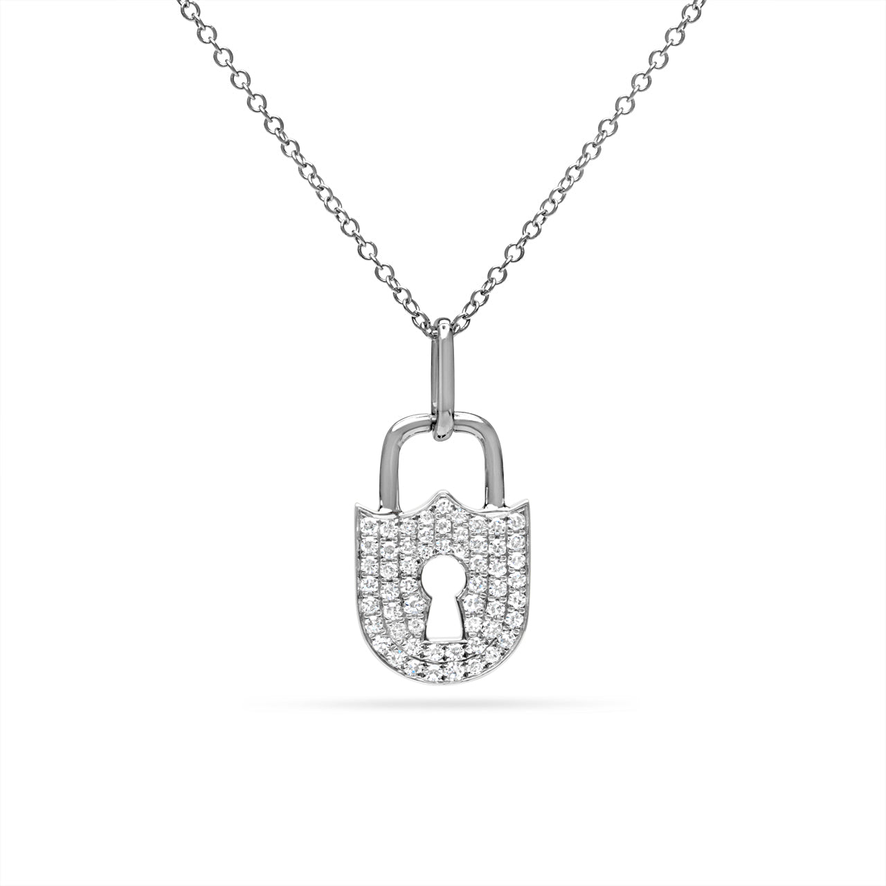 Diamond Padlock Key Pendant