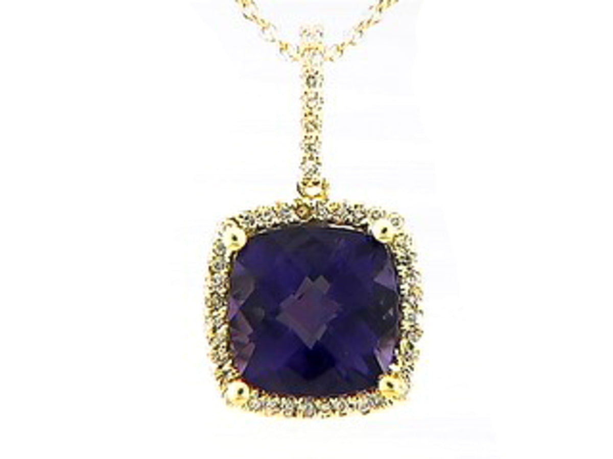 AMETHYST & DIAMOND PENDANT