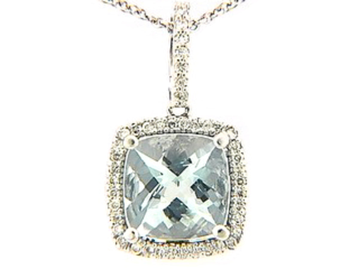AQUA & DIAMOND PENDANT