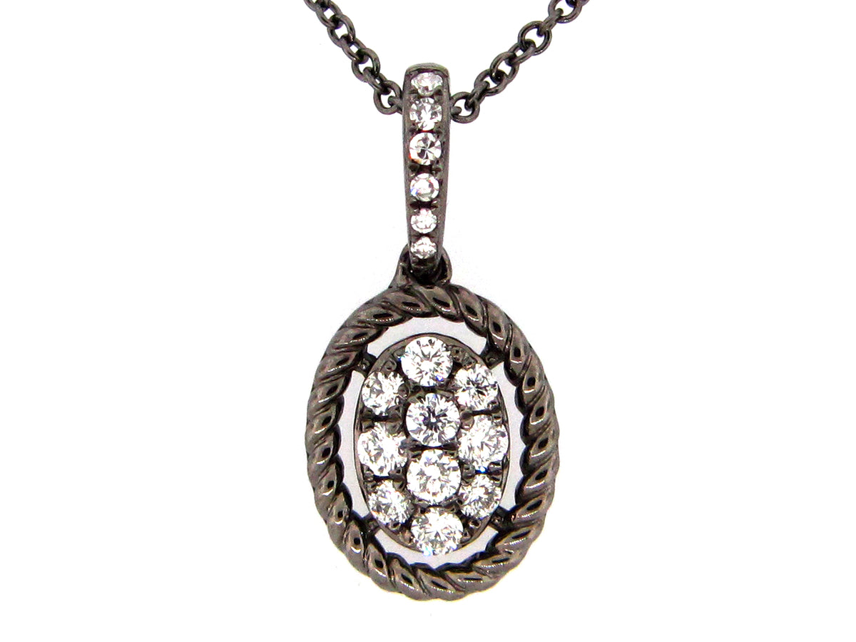 DIAMOND PENDANT, 14 BLACK FINISH (N)