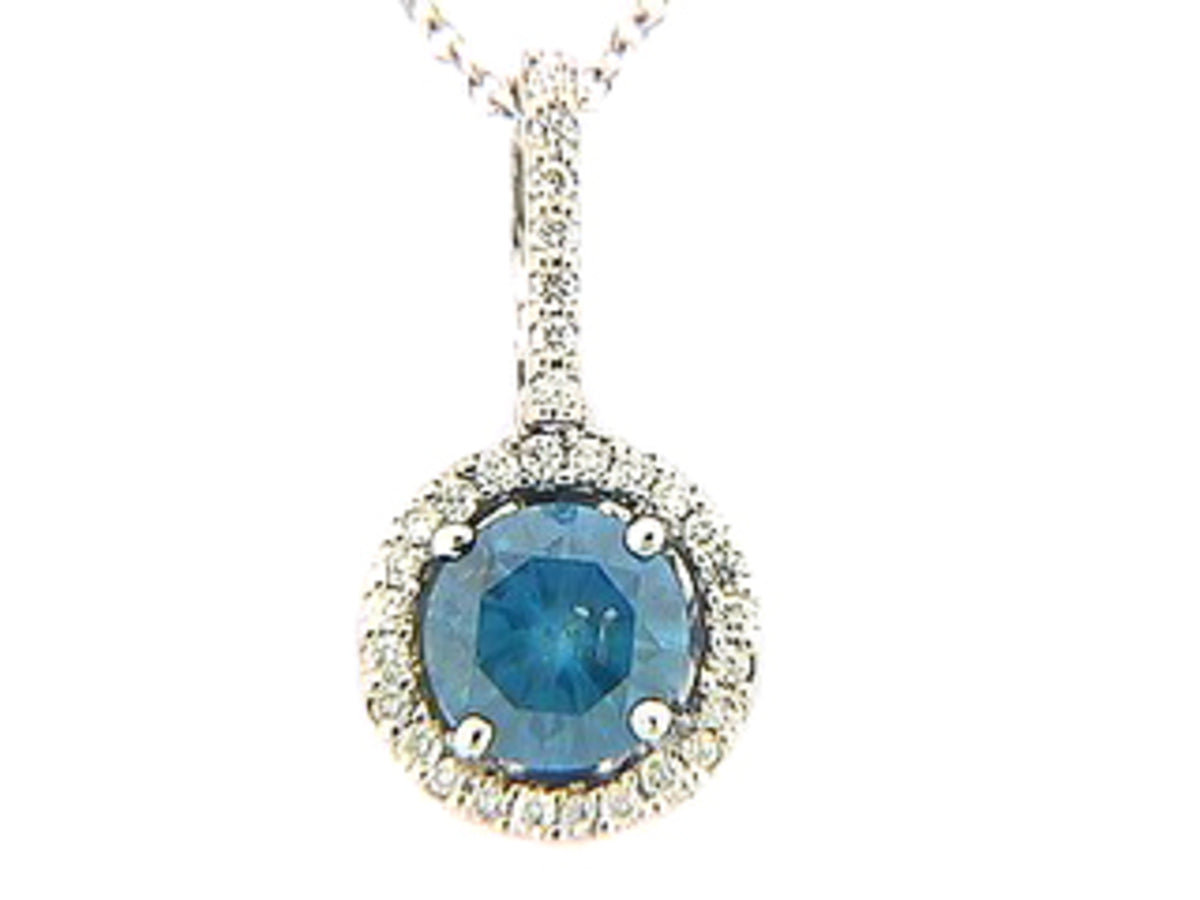 IRR BLUE DIAMOND PENDANT, 14KW (R), CENTER=0.64