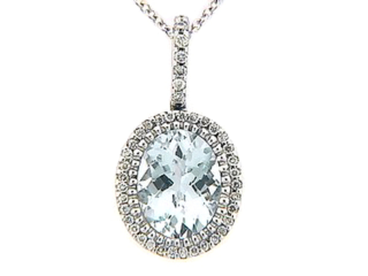 CHB AQUA & DIAMOND PENDANT