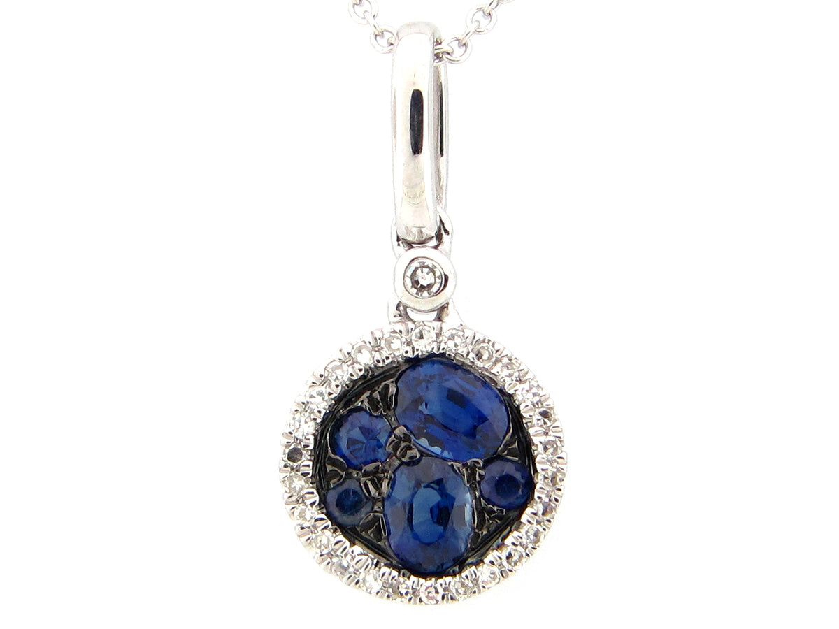 SAPPHIRE & DIAMOND ROUND PENDANT