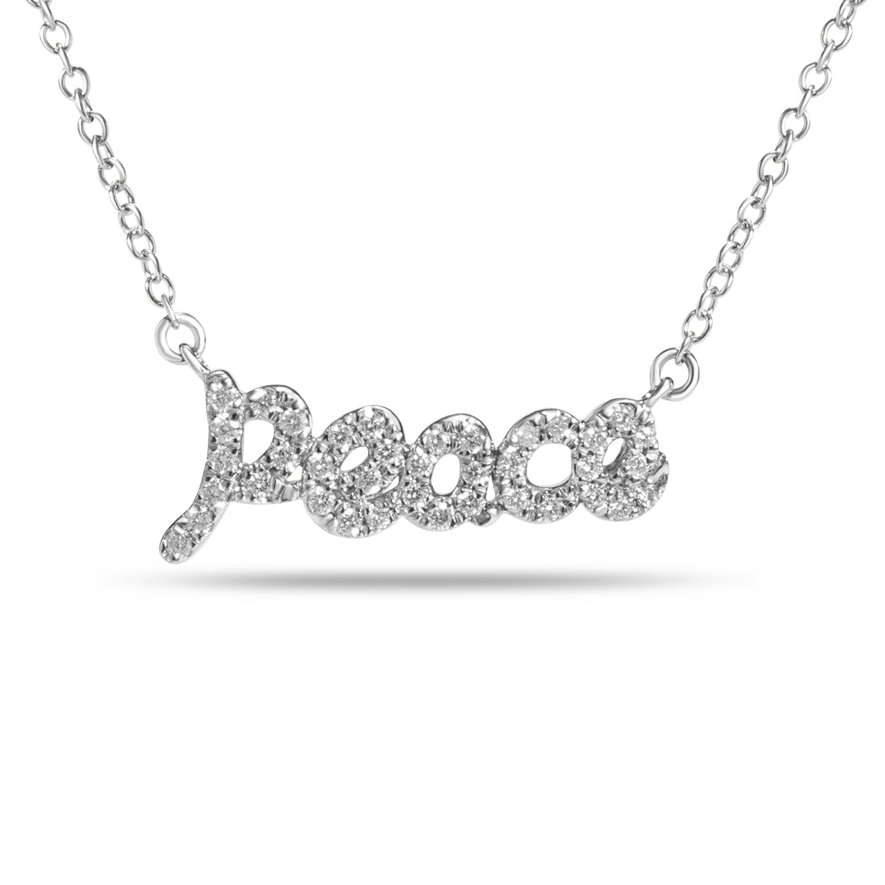 Diamond Peace Script Necklace