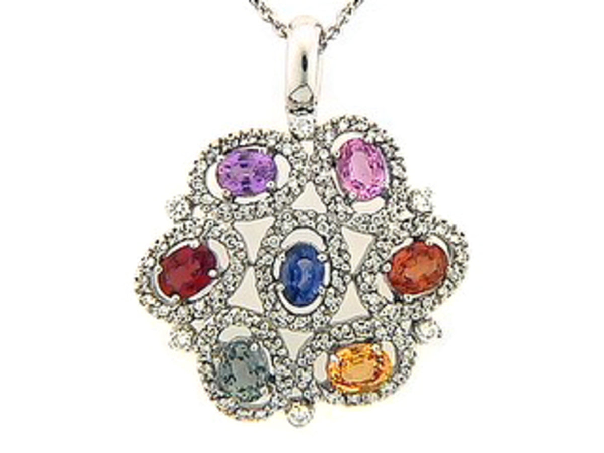 RAINBOW SAPPHIRE & DIAMOND PENDANT