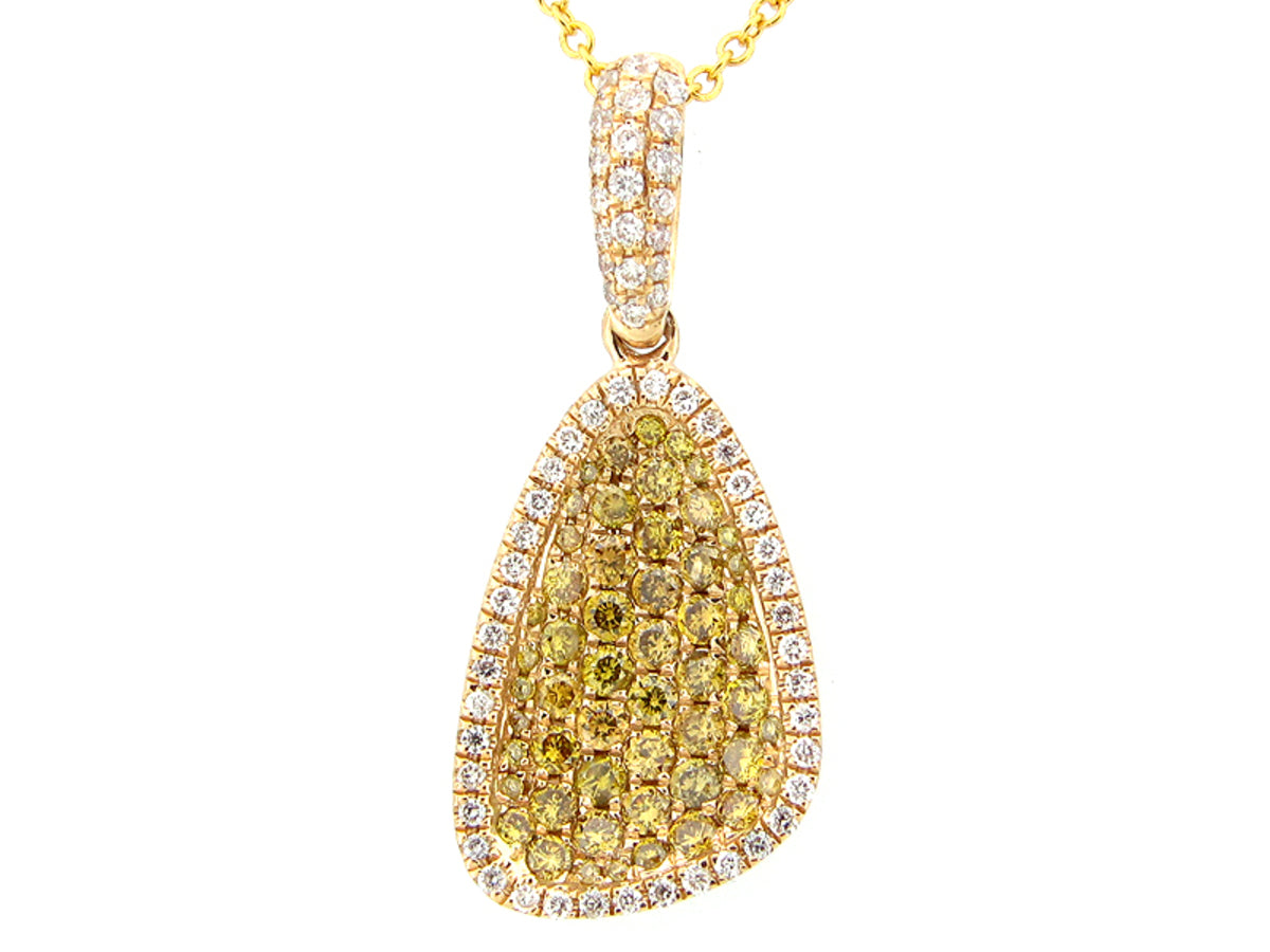 IRR YELLOW & WHITE DIAMOND PENDANT, 14KY (R)