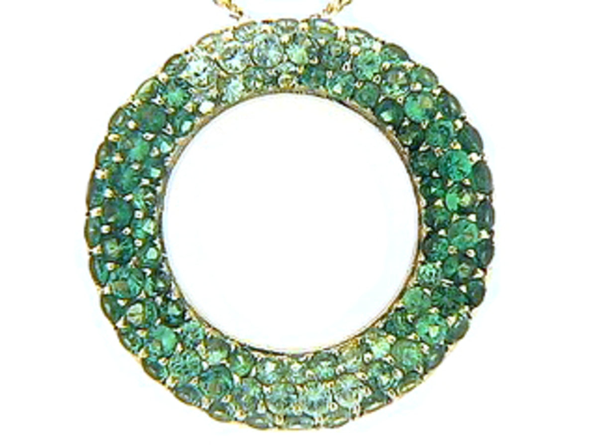 TSAVORITE PENDANT, 18KY (N)