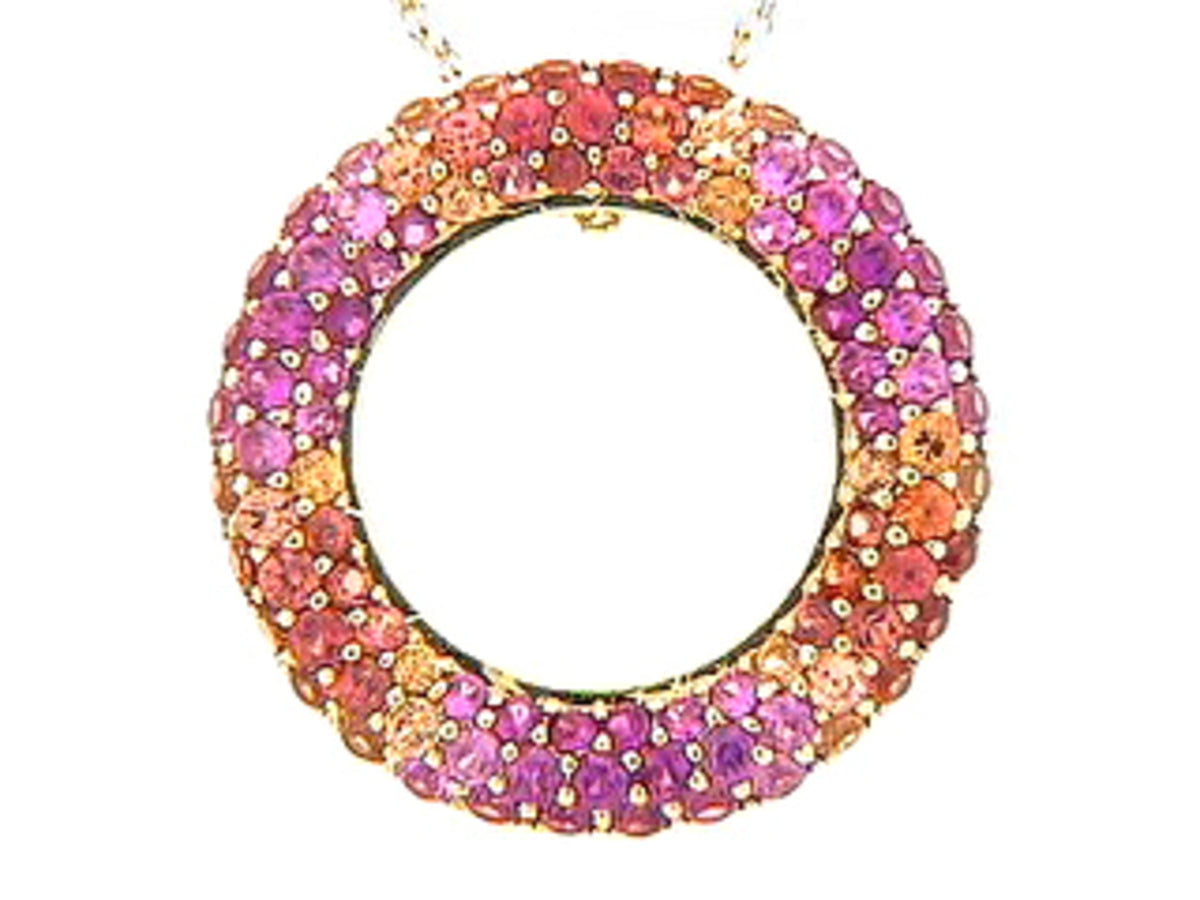 PINK & ORANGE SAPPHIRE PENDANT