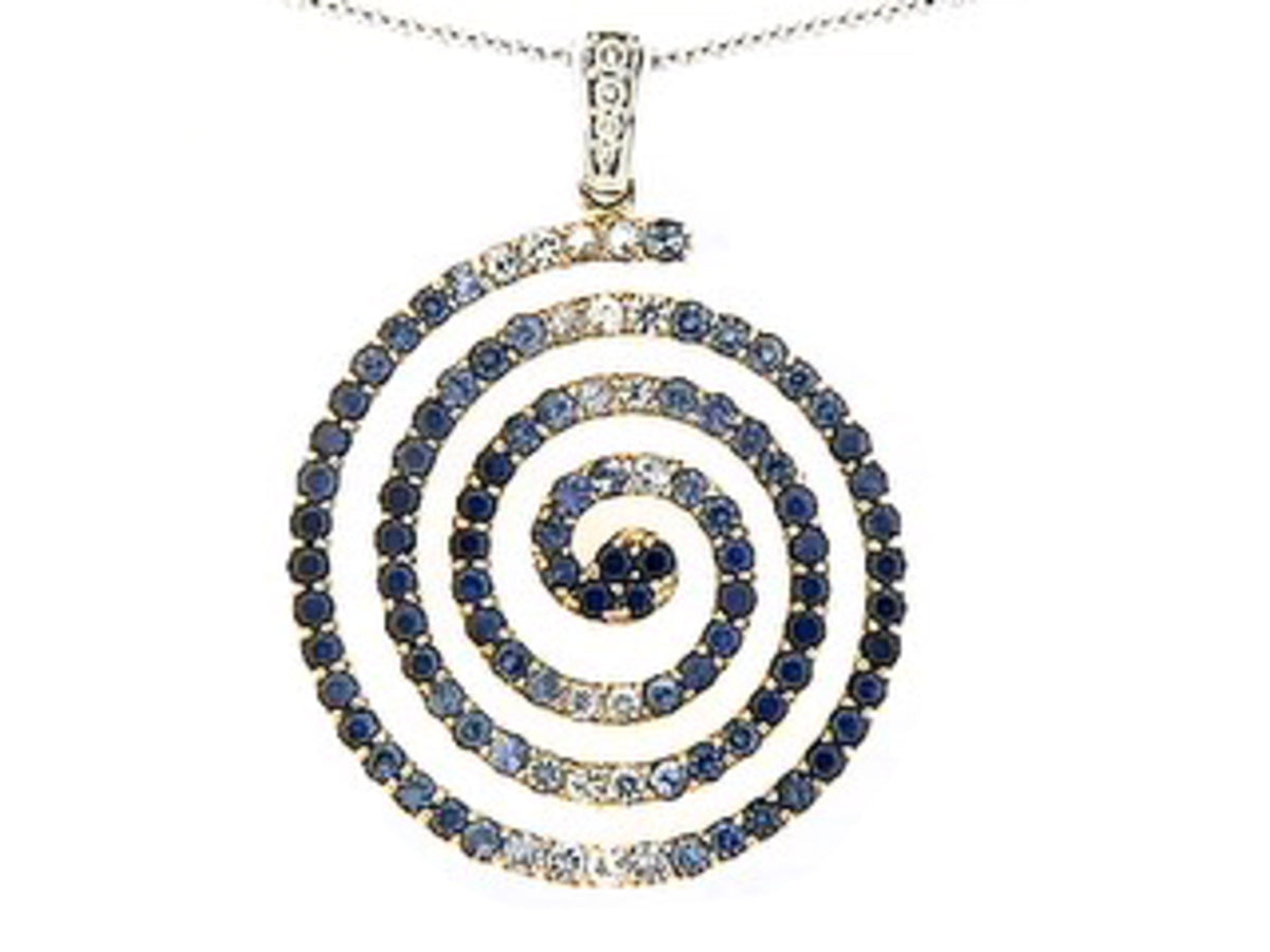 SAPPHIRE & DIAMOND PENDANT, 18KT (H)