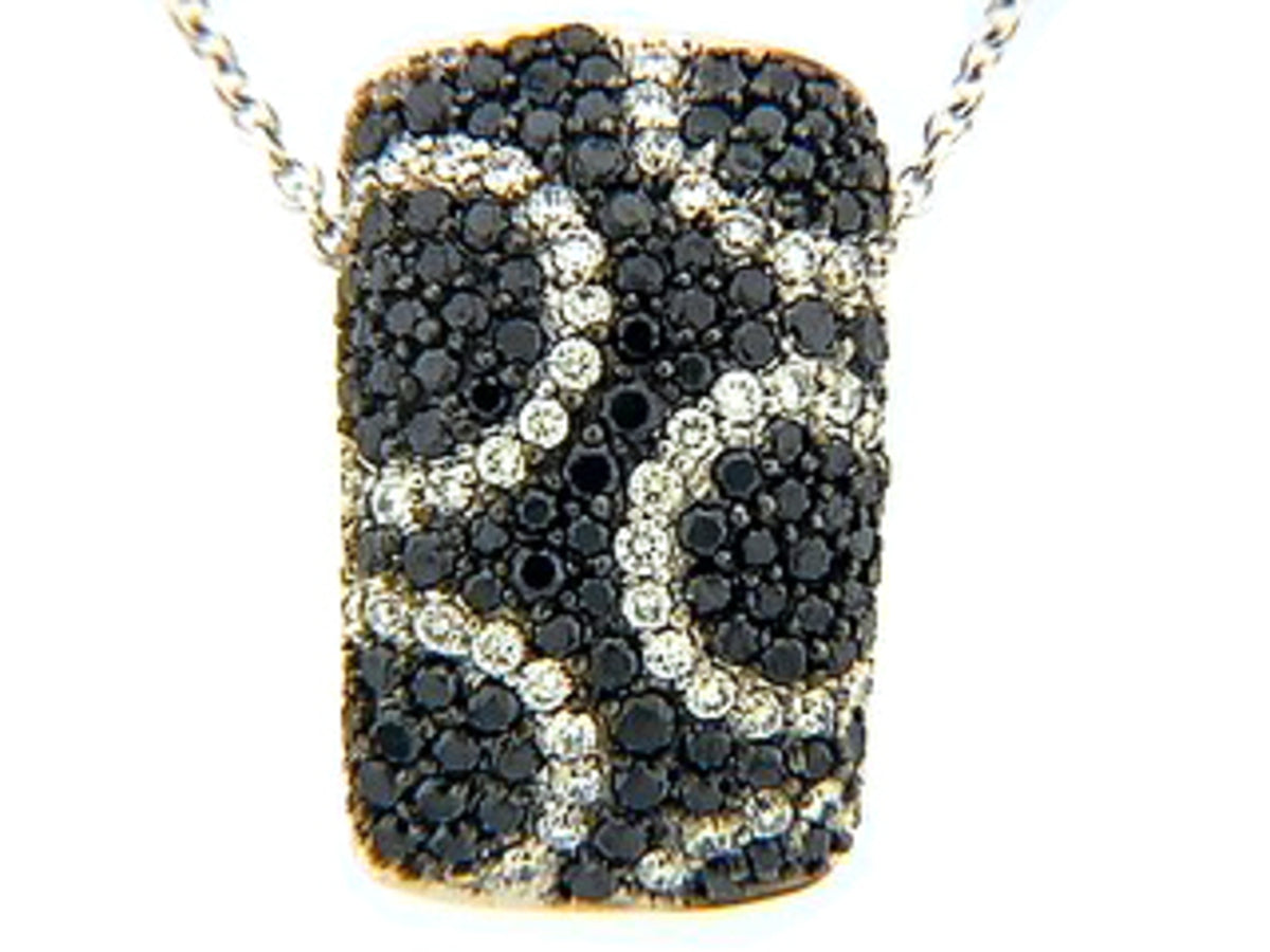 BLACK DIAMOND & WHITE DIAMOND PENDANT, 18KW (R/N)