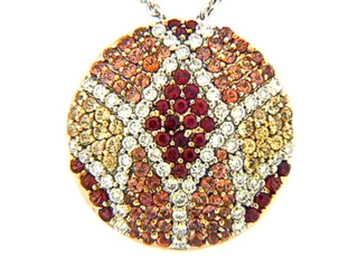 ORANGE SAPPHIRE & DIAMOND PENDANT