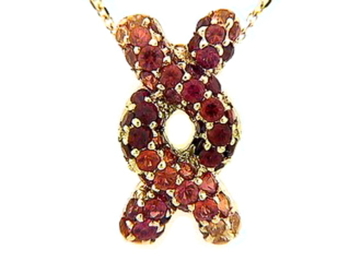 ORANGE SAPPHIRE PENDANT, 18KY (H/U)