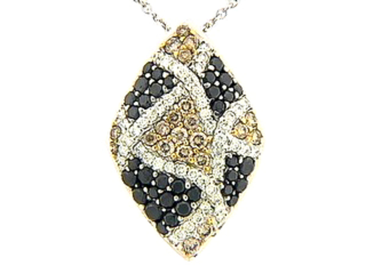BLACK, BROWN & WHITE DIAMOND PENDANT