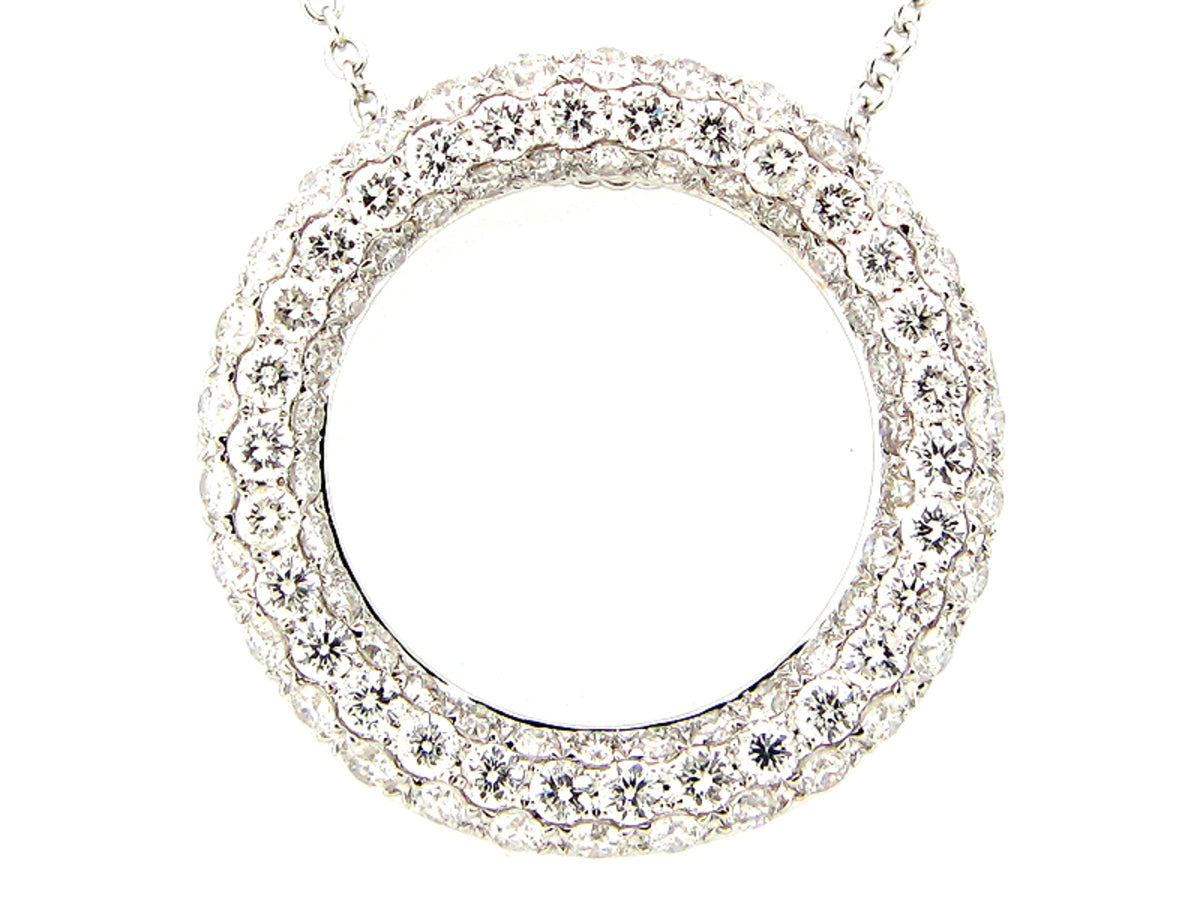 DIAMOND CIRCLE PENDANT, 14KW (N)