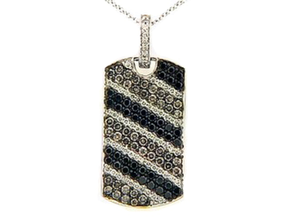 BLACK, BROWN & WHITE DIAMOND PENDANT