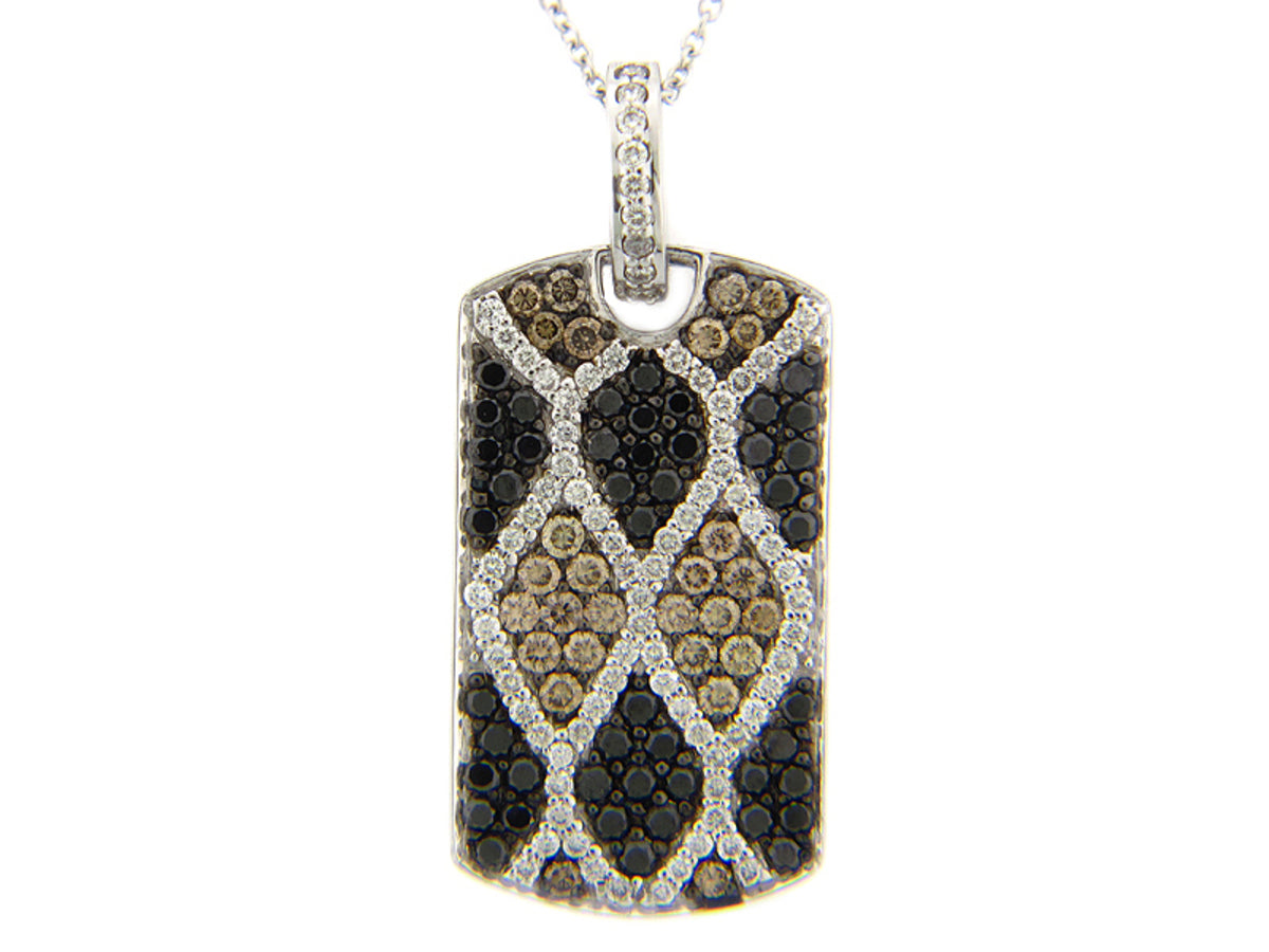 BLACK, BROWN & WHITE DIAMOND PENDANT