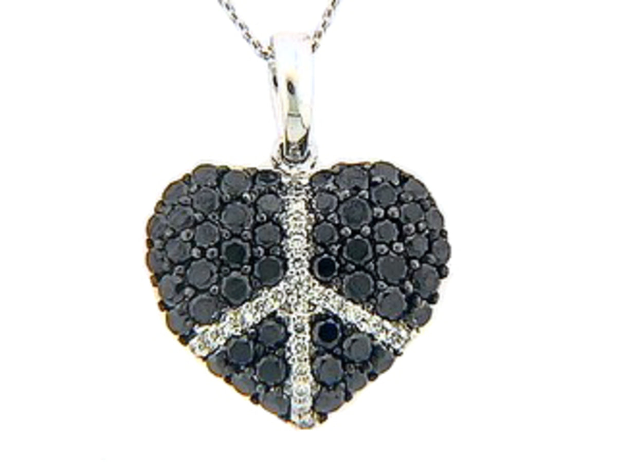 BLACK & WHITE DIAMOND PENDANT, 14KW (R/N)