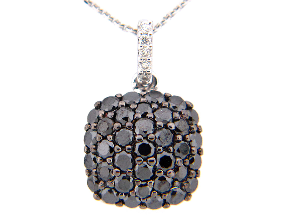 BLACK & WHITE DIAMOND PENDANT, 14KW (R/N)