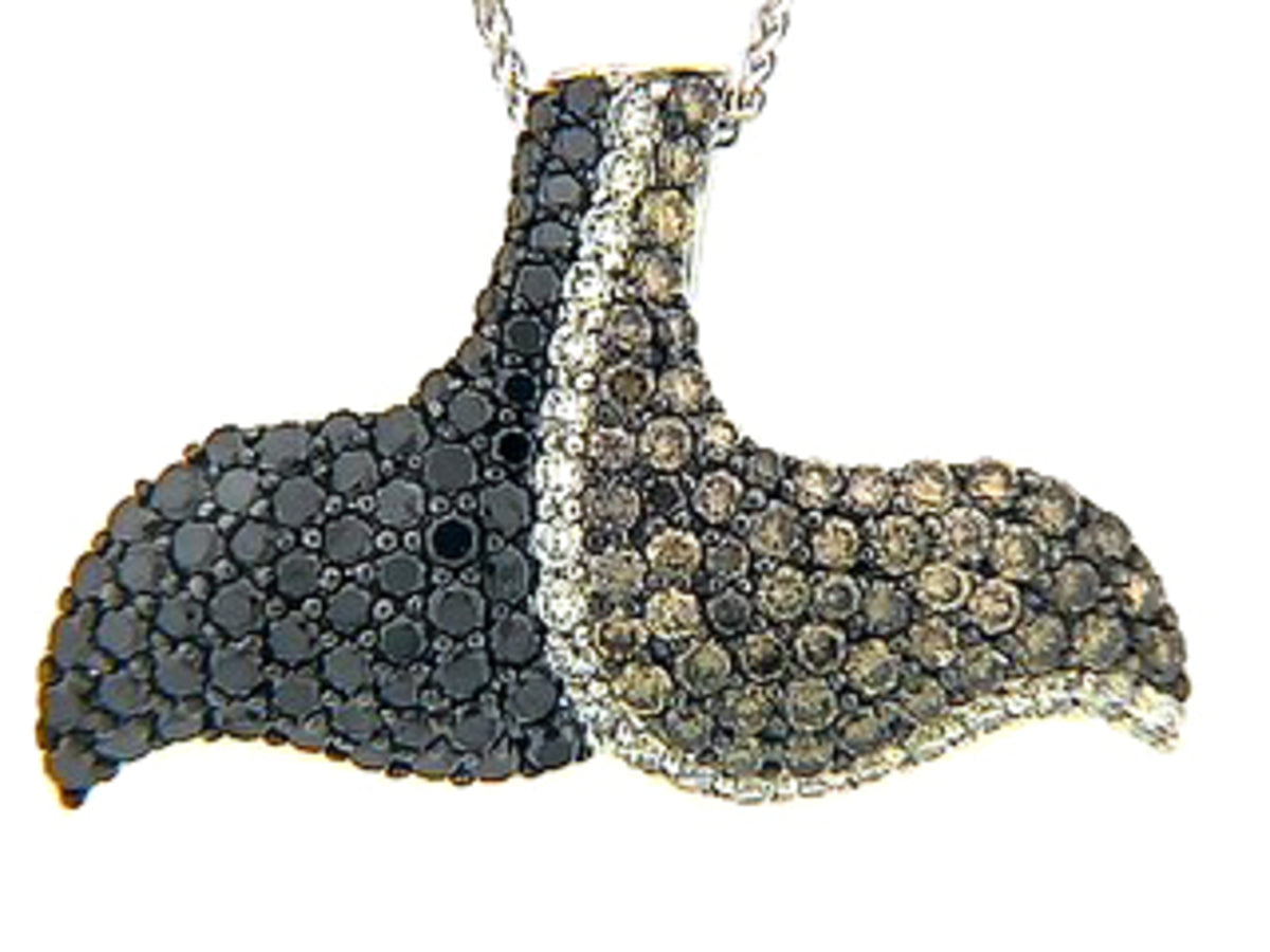 BLACK, BROWN & WHITE DIAMOND PENDANT